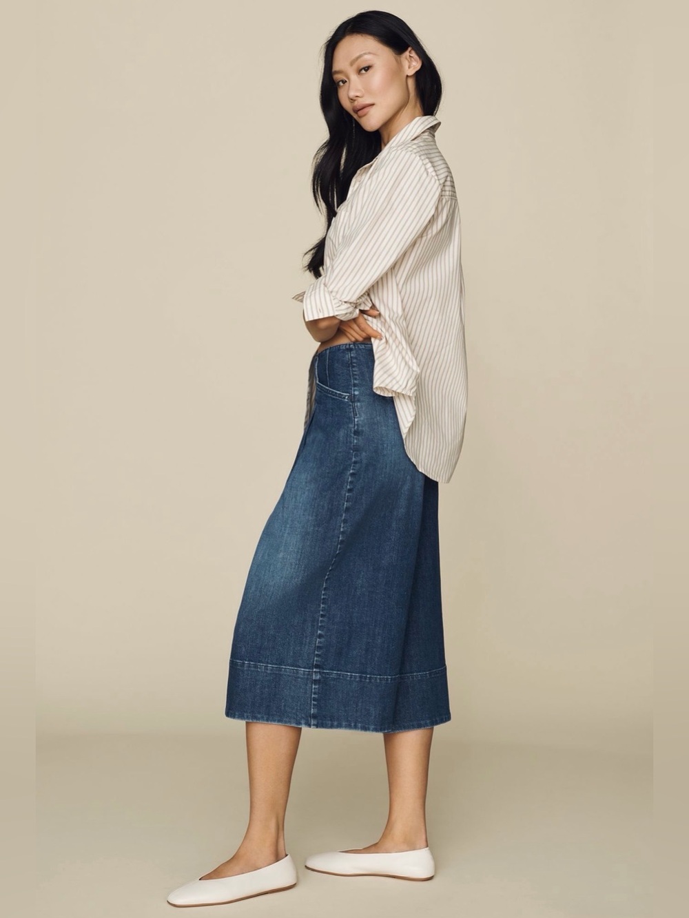 ANTHROPOLOGIE MAEVE cotton high rise wide leg culotte jeans Bohemian transition